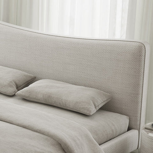 Altresha Linen Fabric Minimalist Floating Bed Frame